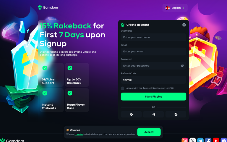 Exciting Bitcoin casino betting experience with Gamdom Slot Games, Table Games and Esports
